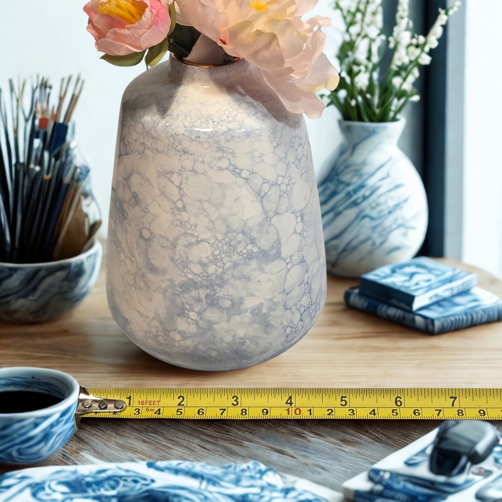 Target Blue and White Marble Ceramic Vase
